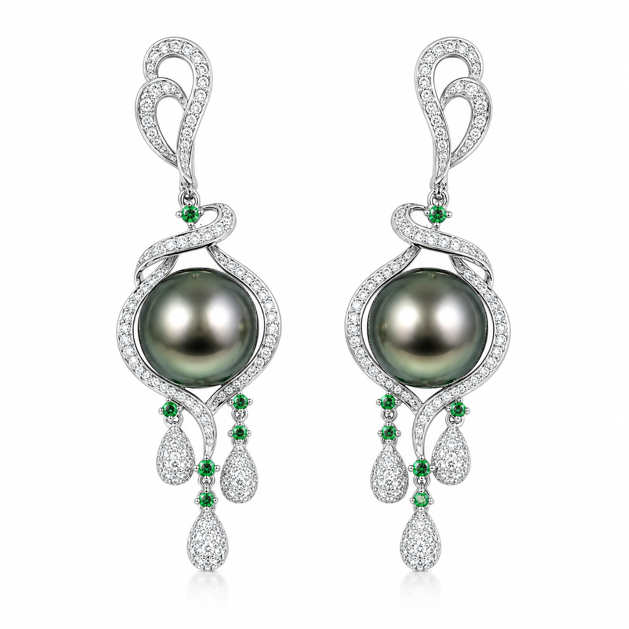 Tahitian pearl drop earrings